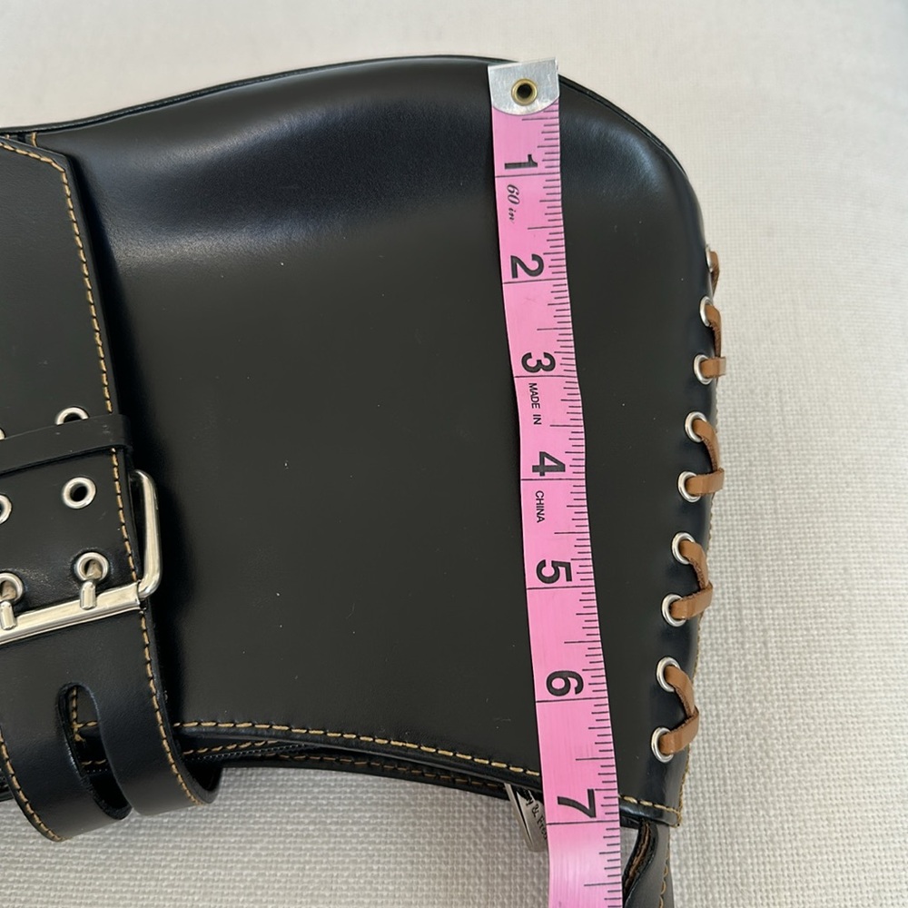 Tiffany & Fred Paris Leather Satchel Black/Tan - Picture 9 of 12